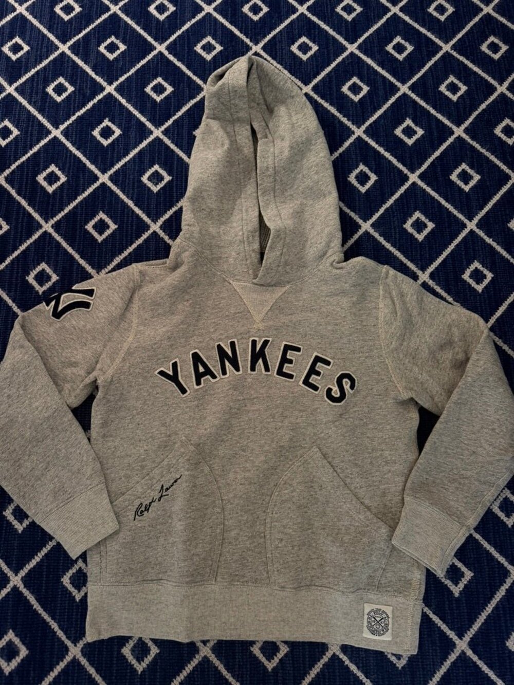 Polo RL x MLB Yankees Cooperstown Grey Hoodie Youth M 10-12